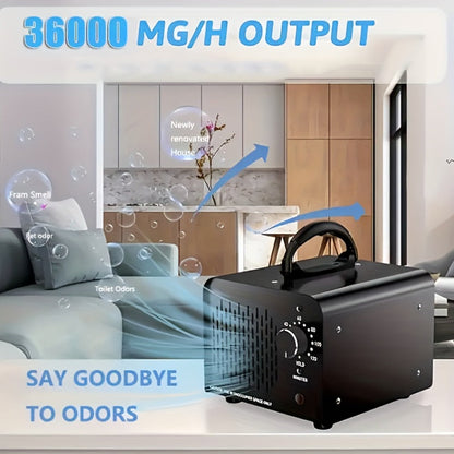Ozone Generator Commercial 36000mg/h, O3 Air Purifier Deodorizer Ionizer with Timer & Humidity Display