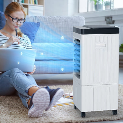 Portable Air Conditioner Evaporative Air Cooler with Remote, 40Hrs Cooling, 2.6 Gal Tank, 3 Speeds