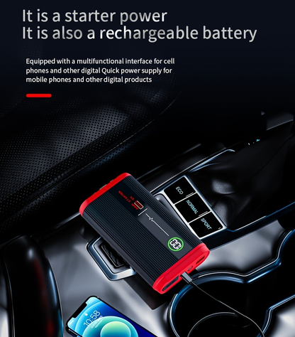 Lithium Jump Starter 3000A 8000mAh 12V Battery Pack USB-C Recharge Round LED Display for 6.0L Diesel for Garden, Patio and Yard Use