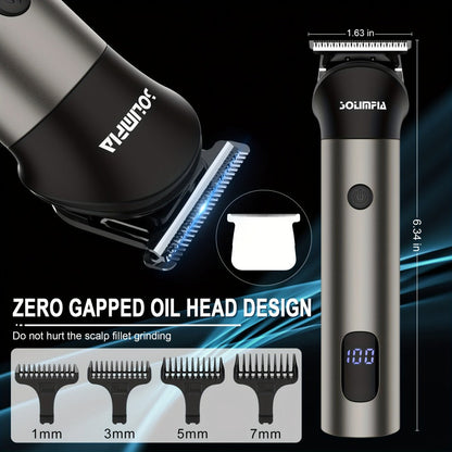7-in-1 Hair Clipper Grooming Kit for Men Professional Cordless Barber Trimmer Set Beard Nose for Entryways, Bedrooms and Living Spaces