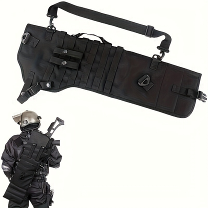 Tactical Gun Holster Sling Scabbard Bag, Water-Resistant Polyester Rifle Pistol Case with Ambidextrous Design and Adjustable Shoulder Strap