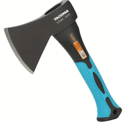 Camping Hatchet Mini Axe 10-Inch Forged High-Carbon Steel with Fiberglass Shock-Absorbing Handle