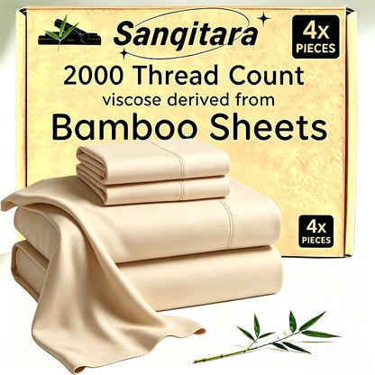 Cooling Fitted Sheet Bamboo Blend Ultra-Soft Deep Pocket Bed Sheet for Hot Sleepers Twin Full Queen King Size Machine Washable Breathable