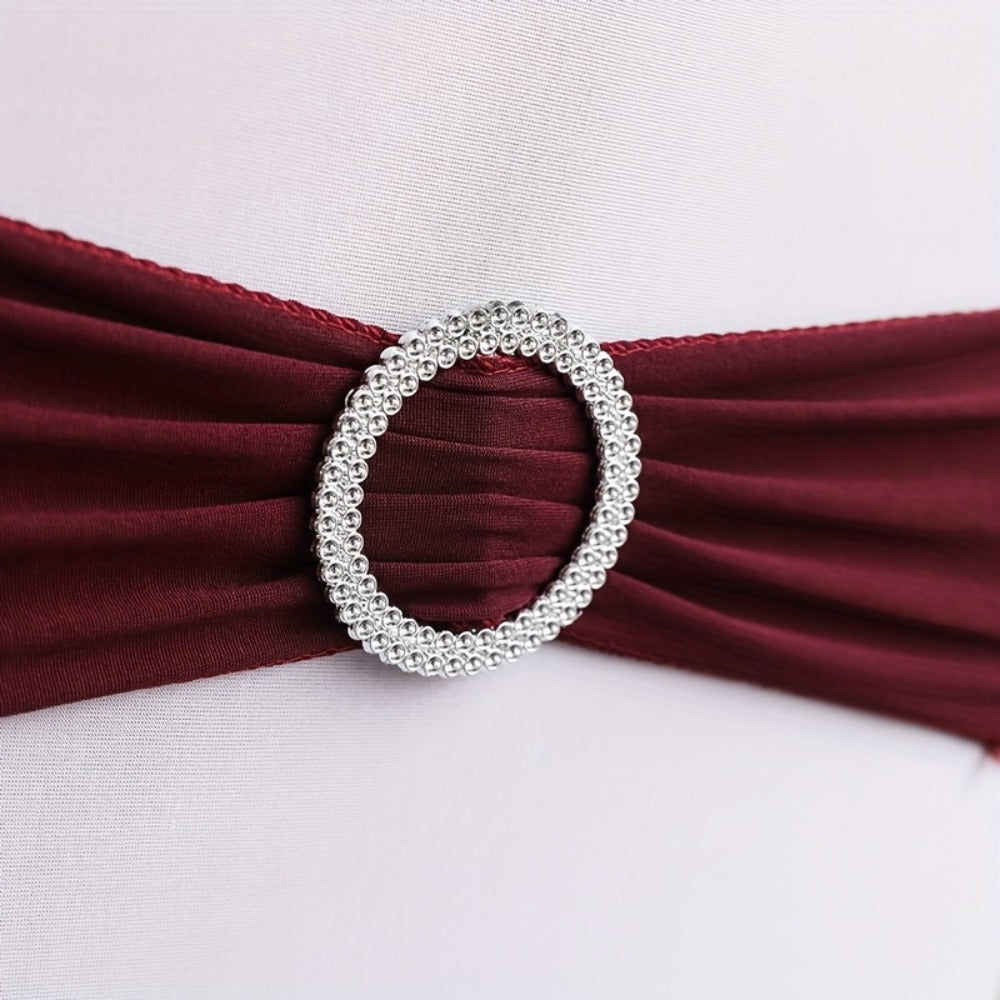 Chair Sashes for Wedding 100pcs Stretch Spandex Elastic Chair Sash Bands with Buckle for Dining Chairs Banquet Party Event Decor