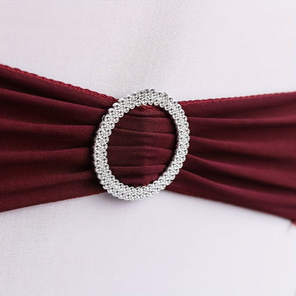 Chair Sashes for Wedding 100pcs Stretch Spandex Elastic Chair Sash Bands with Buckle for Dining Chairs Banquet Party Event Decor