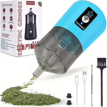 Electric Herb Grinder 150W USB-C Rechargeable - Dual Mode Pulse & Auto, Fast Grinding Dry Spices & Herbs