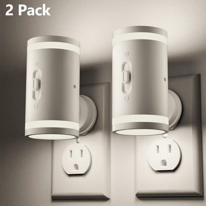 LED Night Light Plug In Dusk to Dawn Sensor, 5-120LM Adjustable Brightness, 3 Color Temperatures