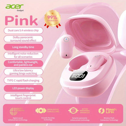Wireless Earbuds Acer OHR501 Bluetooth 5.4 Semi-In-Ear with Touch Controls, Type-C Case and Eight Colors