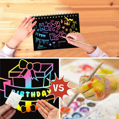 Scratch Art Notebooks 48 Pack Rainbow Scratch Paper Party Favors for Kids Birthday Gifts for Parties, Celebrations and Guest Favors