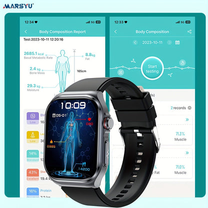 Smart Watch 2.04-Inch AMOLED Display with Bluetooth 5.3 Calling, 530mAh Battery and Six Strap Options