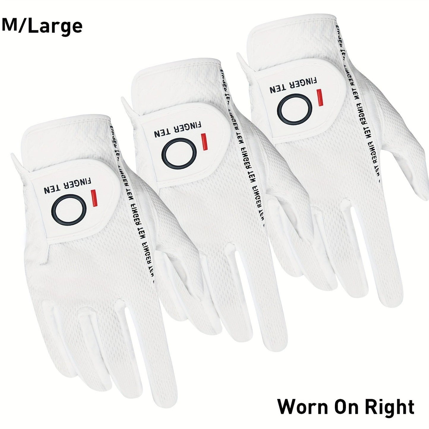 Wet Weather Golf Gloves Rain Grip 3-Pack for Men | Breathable Water-Resistant Golf Gloves for Left & Right Hand