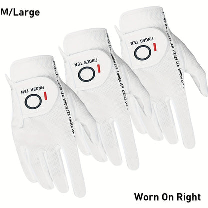 Wet Weather Golf Gloves Rain Grip 3-Pack for Men | Breathable Water-Resistant Golf Gloves for Left & Right Hand