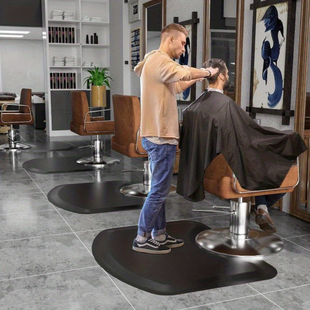 Anti-Fatigue Salon Mat for Hair Stylist with Round Cutout – Thick Non-Slip Standing Mat for Barber Chair, Hairdresser, Barbershop