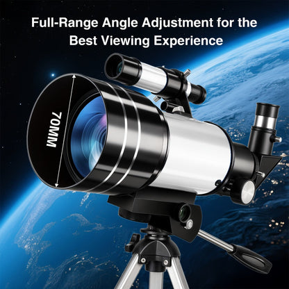 Monocular Telescope 150X with 3 Eyepieces, 70mm Aperture & Tripod – Portable Astronomical Refractor with Phone Holder & Barlow Lens