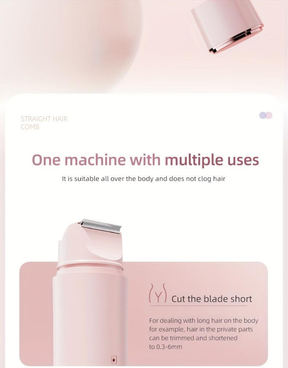 Electric Epilator for Women Double Head USB Rechargeable Hair Removal Shaver Bikini Trimmer Body Private Area Grooming Device