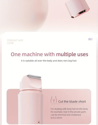 Electric Epilator for Women Double Head USB Rechargeable Hair Removal Shaver Bikini Trimmer Body Private Area Grooming Device