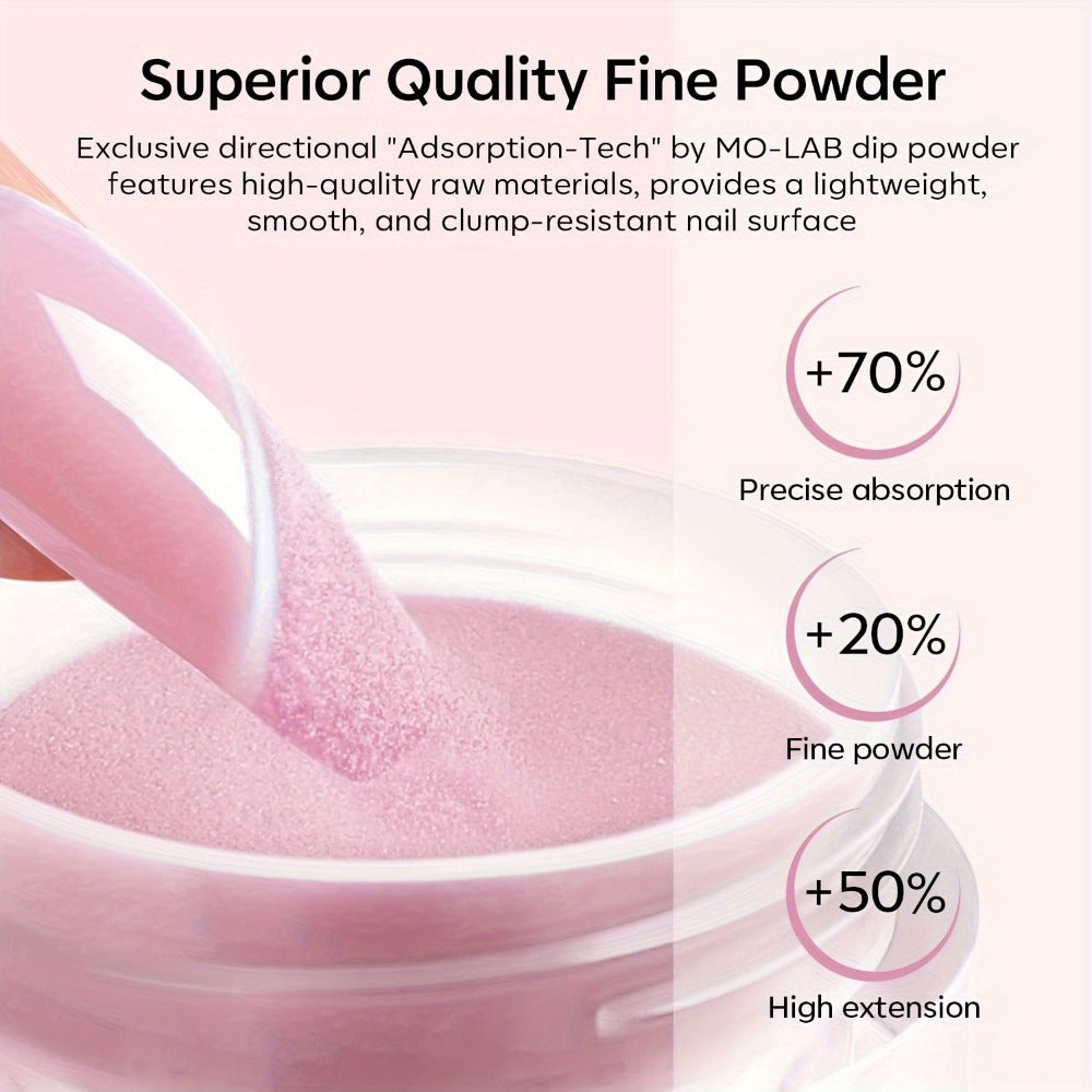 Dip Powder Nail Kit with NOCIS Label, Four Nude Pink Glitter Powders, Three 10ml Liquids and Four Tools