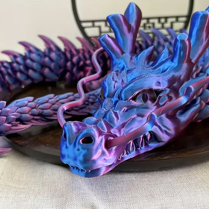 Crystal Dragon Fidget Toy 3D Printed Articulated Figure, Large Poseable Flexible Joints Fantasy Dragon