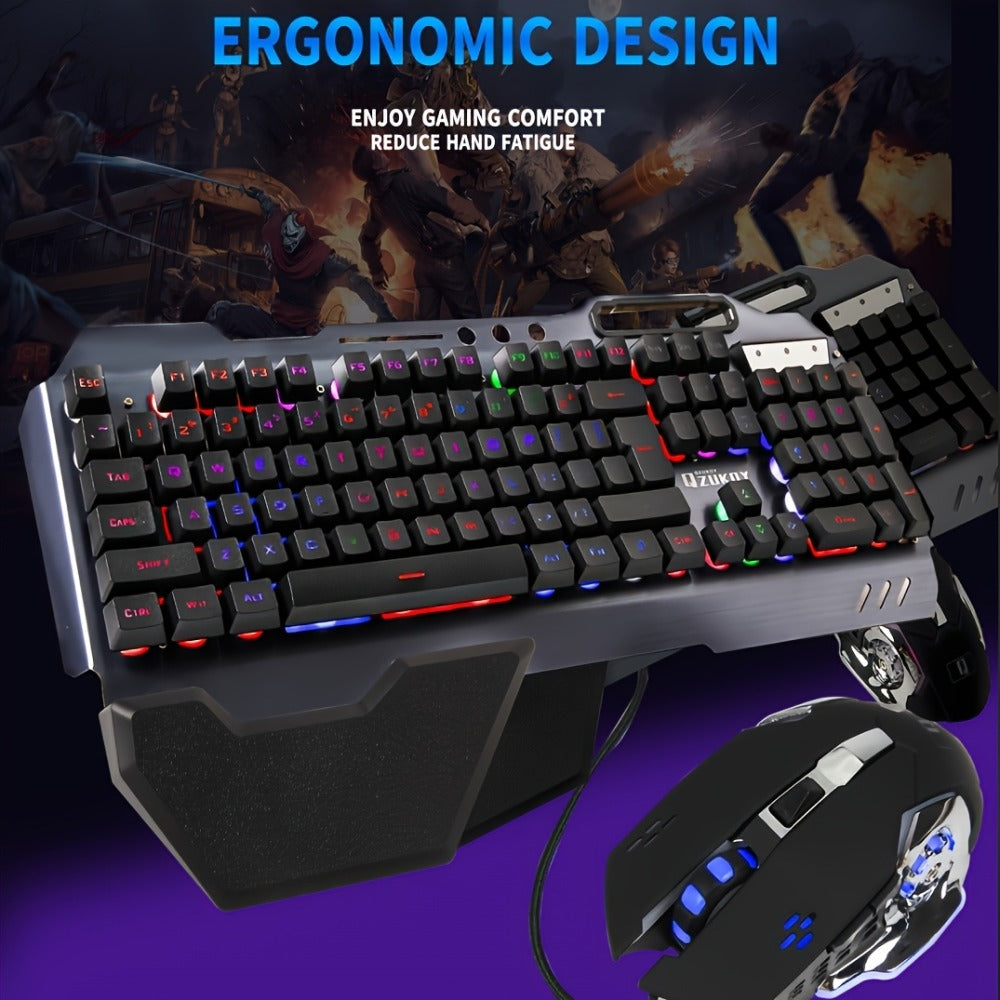 RGB Gaming Keyboard and Mouse Combo with Wrist Rest 16 Backlight Effects Mechanical Feel Aluminum for an Everyday Personal Care Routine