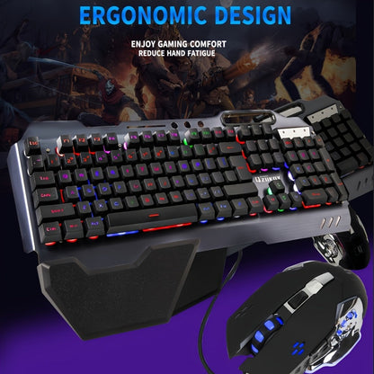 RGB Gaming Keyboard and Mouse Combo with Wrist Rest 16 Backlight Effects Mechanical Feel Aluminum for an Everyday Personal Care Routine