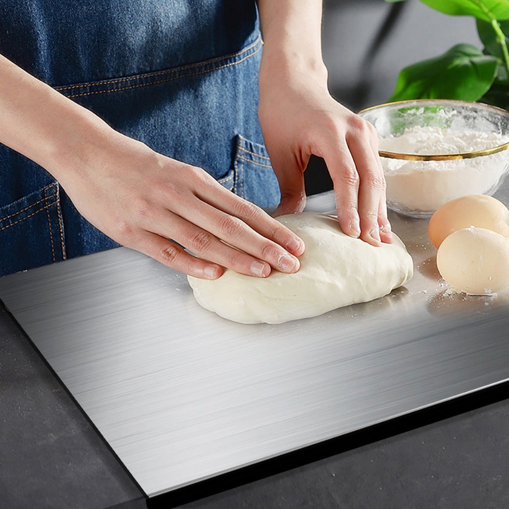 Chopping Boards for Kitchen, Stainless Steel Cutting Board – 304 Grade Butcher Block Rolling Board, Large Kitchen Chopping Board for Meat