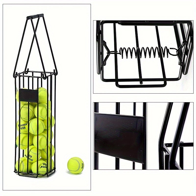 Tennis Ball Picker Up Tube – Stainless Steel Quick-Release Portable Ball Retriever for Tennis Pickleball Training