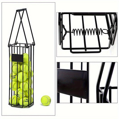 Tennis Ball Picker Up Tube – Stainless Steel Quick-Release Portable Ball Retriever for Tennis Pickleball Training