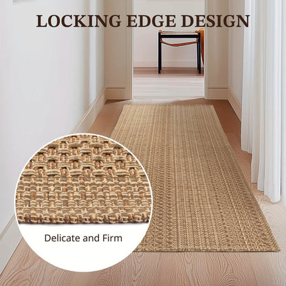 Braided Woven Indoor Rug with 2 x 3-Foot to 6 x 9-Foot Sizes and One Two-Piece Gray Mat Set
