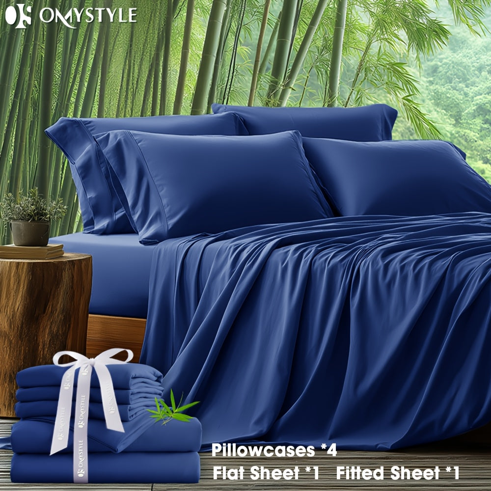 Viscose-Derived Blend Sheet Set with 4- or 6-Piece Packages, 11 Colors and Four Bed Size Options