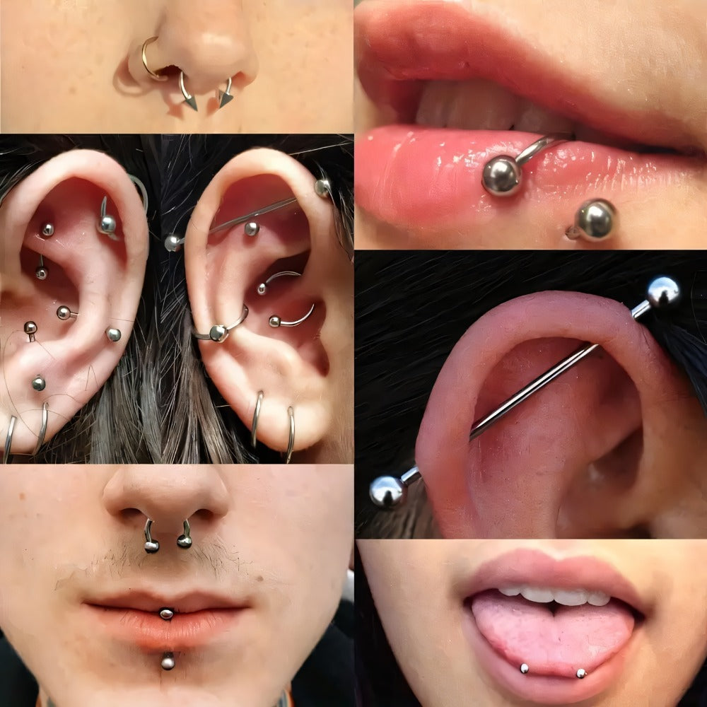 Piercing Kit Stainless Steel Random Set for Makeup, Travel and Everyday Vanity Use, with the Listed Configuration