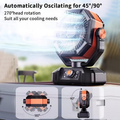 Portable Fan 20000mAh Rechargeable Outdoor Model with Stepless Speed Control and Remote Control