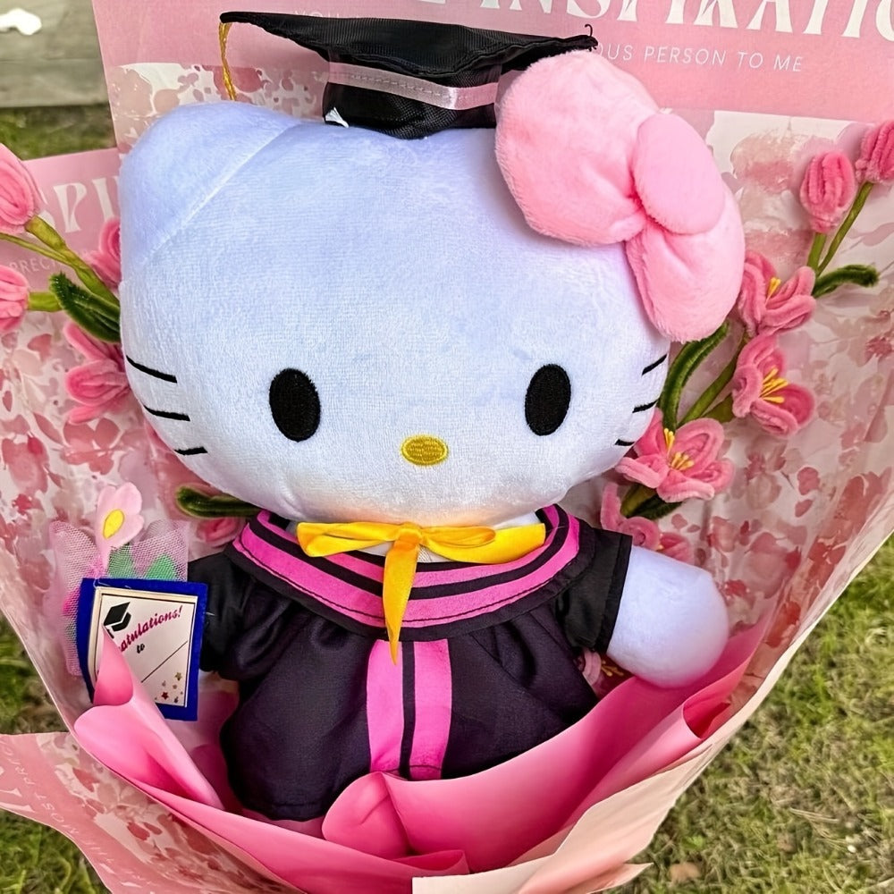 Hello Kitty Graduation Cap and Gown Set, Officially Licensed Sanrio Doctoral Cap & Bachelor Gown