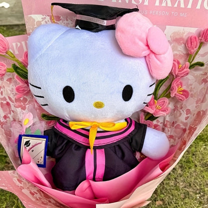 Hello Kitty Graduation Cap and Gown Set, Officially Licensed Sanrio Doctoral Cap & Bachelor Gown