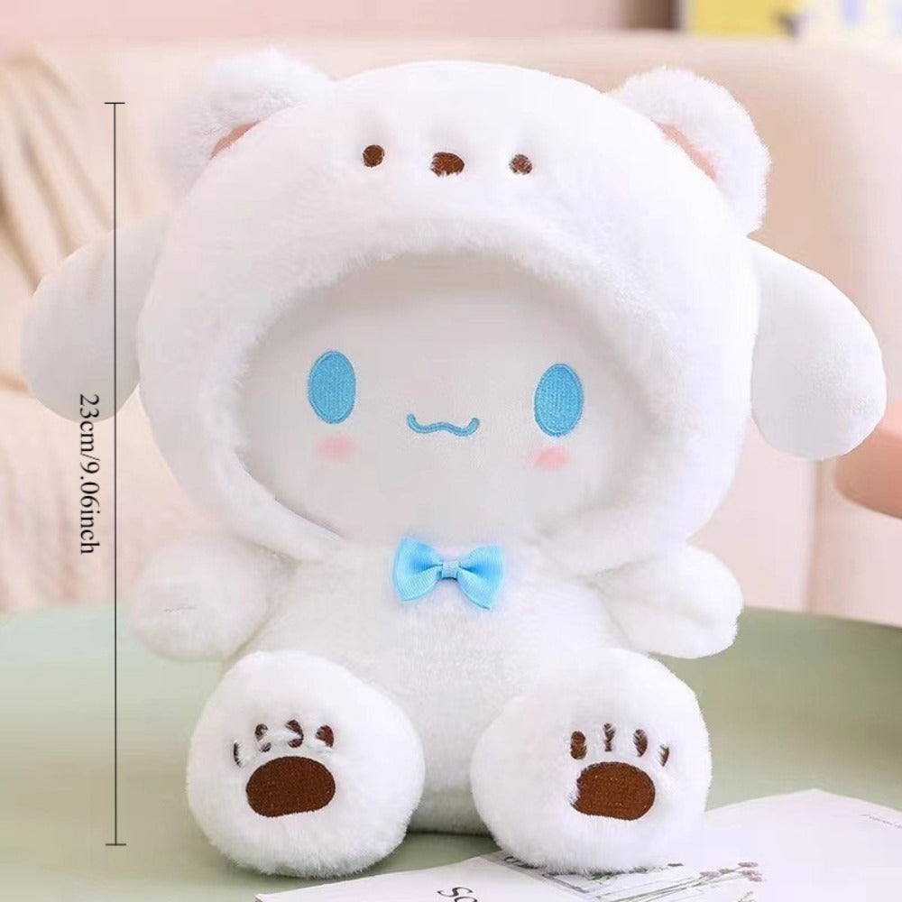 Plush Toy Big-Eared Puppy Character Doll in White, Blue Jade or Pudding Color Styles for Collecting