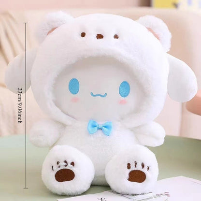 Plush Toy Big-Eared Puppy Character Doll in White, Blue Jade or Pudding Color Styles for Collecting