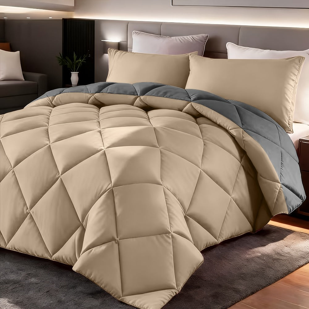 Comforter Set 2-3 Piece Rhombus Grid Luxury – Soft Lightweight Breathable Oversized Bedding Set with Pillowcases