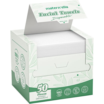 Disposable Face Towels Jumbo Ultra- Extra Thick, Highly Dry Wet Dual-Use Facial Wipes for Makeup Removal