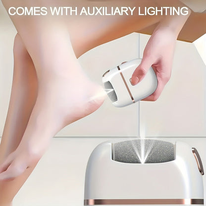 Callus Remover for Feet Electric Rechargeable Foot Grinder with 3 Grinding Heads & 2 Speed Settings – USB Portable Pedicure Tool for Cracked