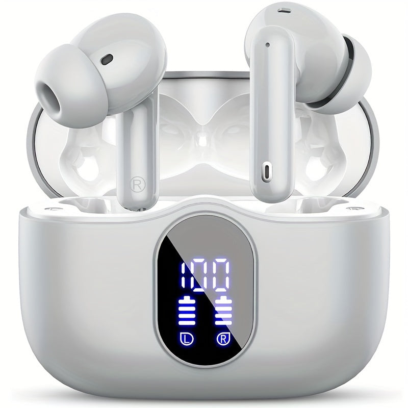 Wireless Earbuds Bluetooth 5.3 with Call Noise Reduction Mic, LED Display Case and Eight Color Options