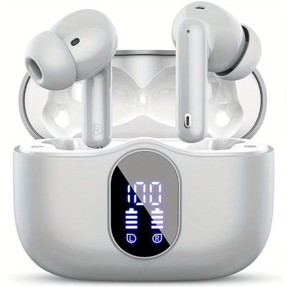 Wireless Earbuds Bluetooth 5.3 with Call Noise Reduction Mic, LED Display Case and Eight Color Options