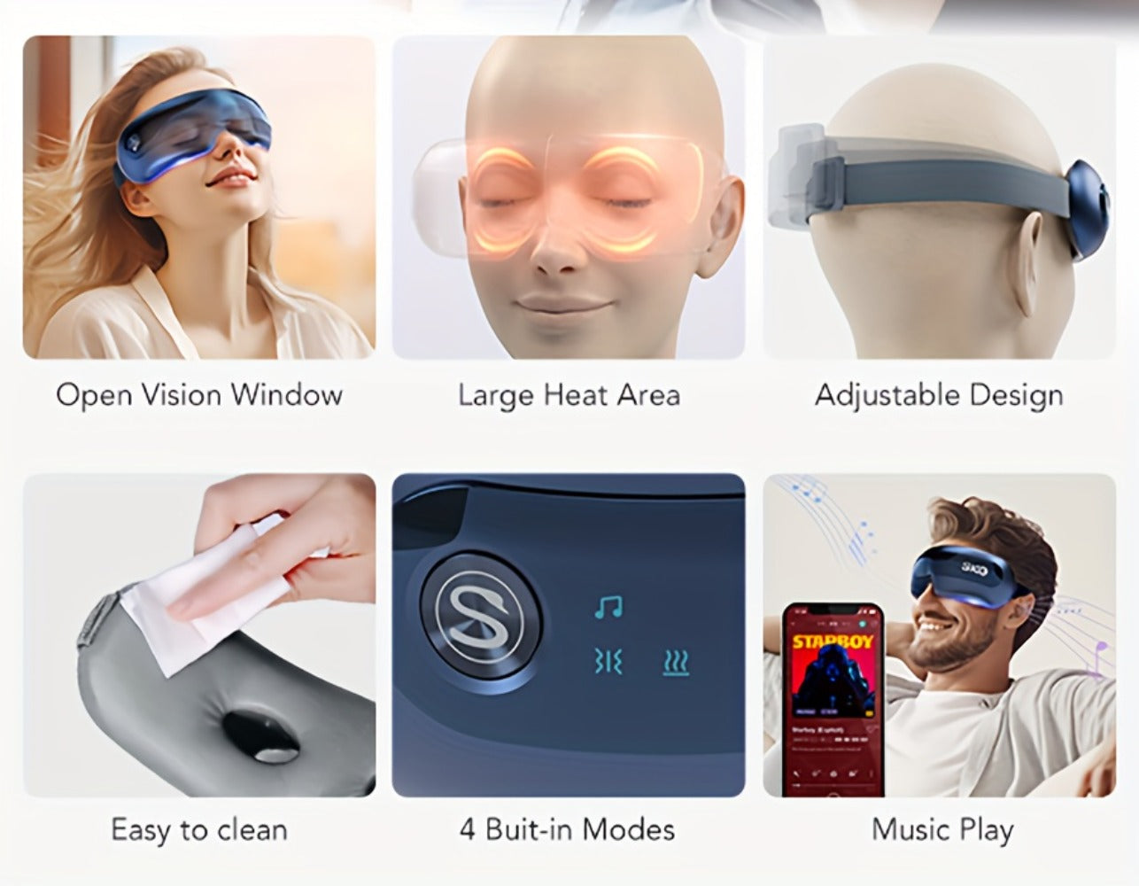 Eye Massager with Heat SKG E3 PRO Portable - Music Playback Built-In Vision Window Eye Relaxation Mask for Eye Strain