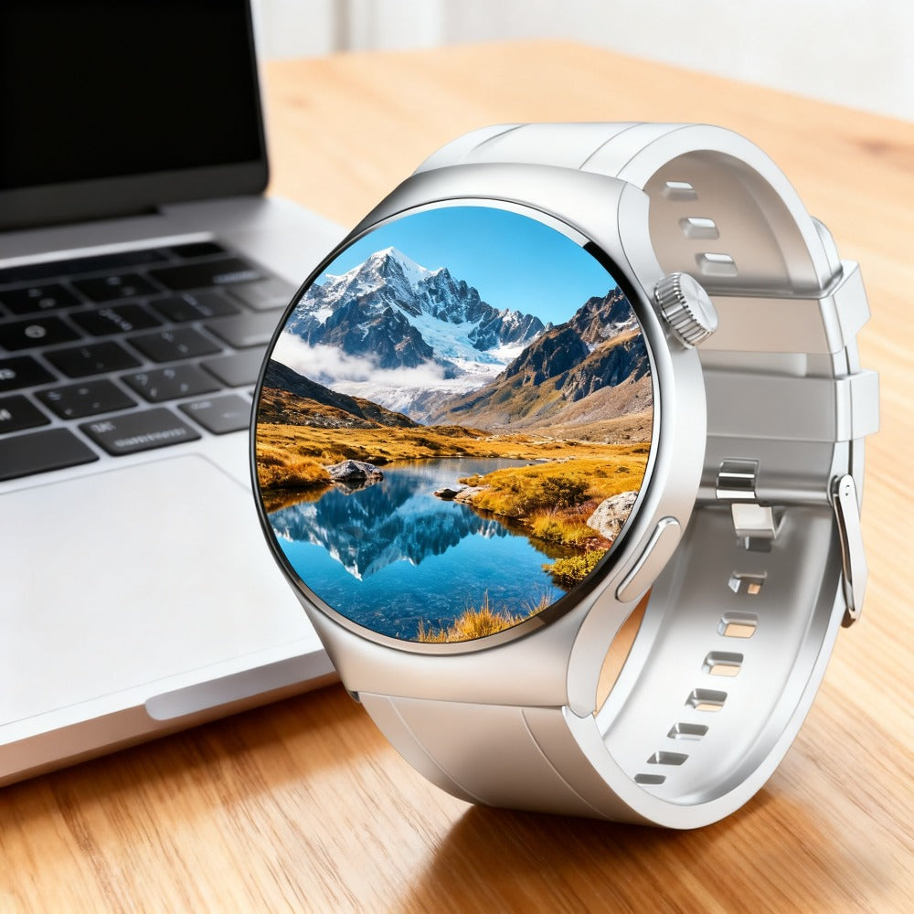 Smartwatch Alarm with Silicone Strap – Wireless Calling, Pedometer, Calorie Tracker, Music Playback, Remote Camera & Multi-Sport Modes