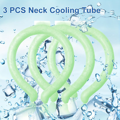 Cooling Neck Ring 3-Pack – Wearable Ice Gel Tube Wrap for Hot Weather, Outdoor Sports, Heat Relief & Hot Flashes, Freezes at 28°C