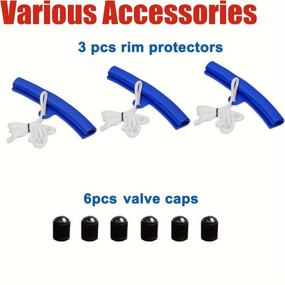 Tire Spoon Iron Set Steel Tire Changing Tool Kit – Tire Lever, Rim Protector, Valve Cores & Stem TR414 for Dirt Bike Motorcycle Lawn Mower