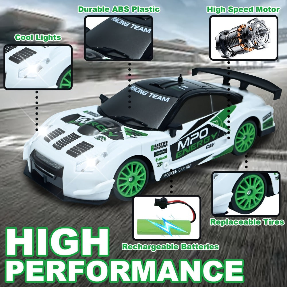 RC Drift Car 1:24 Scale 4WD High Speed Drifting Remote Control Sports Car for Adults Teens Boys Girls