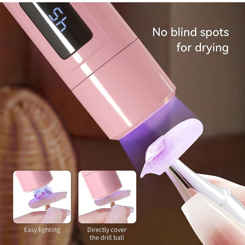 Rotating Stand LED Nail Lamp with Adjustable Stand Bracket, 45s/60s Timer Display and USB Power