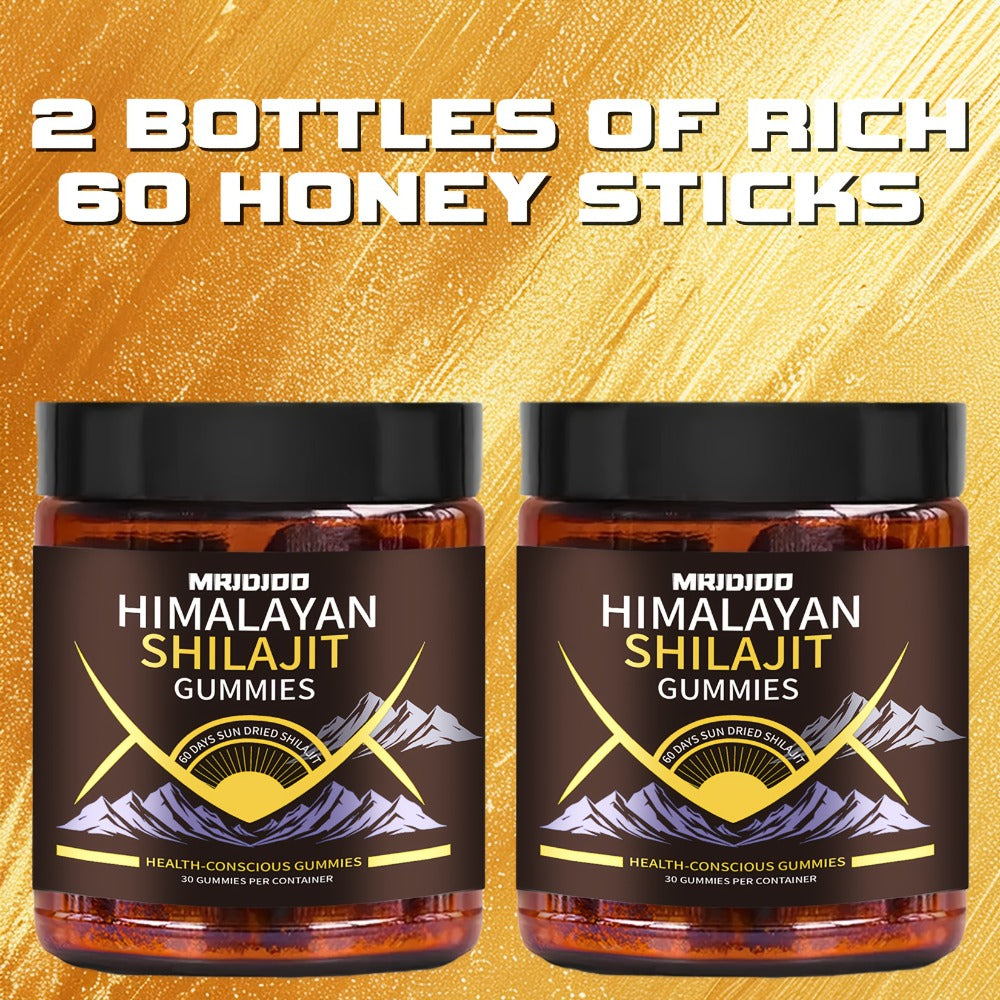 Himalayan Shilajit Gummies with Manuka Honey, Fulvic & Humic Acids, Sucrose-Free Natural Formula for Energy