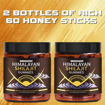 Himalayan Shilajit Gummies with Manuka Honey, Fulvic & Humic Acids, Sucrose-Free Natural Formula for Energy