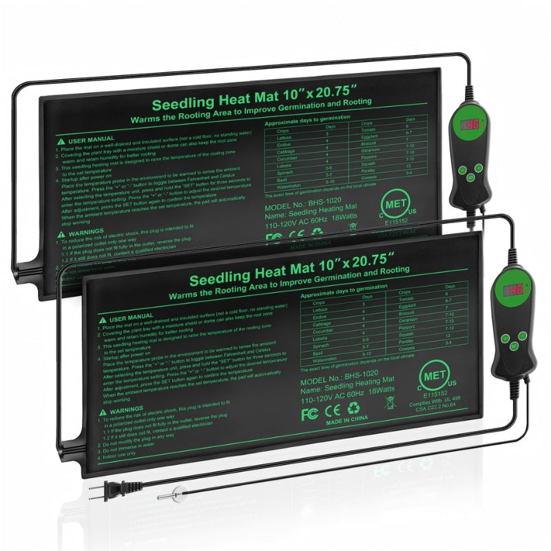 Seedling Heat Mat with Smart Thermostat Control, PVC Germination Heating Pad Accelerate Seed Sprouting Root Zone Warmth