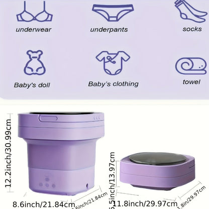 Portable Mini Washing Machine 3 Cleaning Modes, Compact Travel Washer for Underwear Delicates